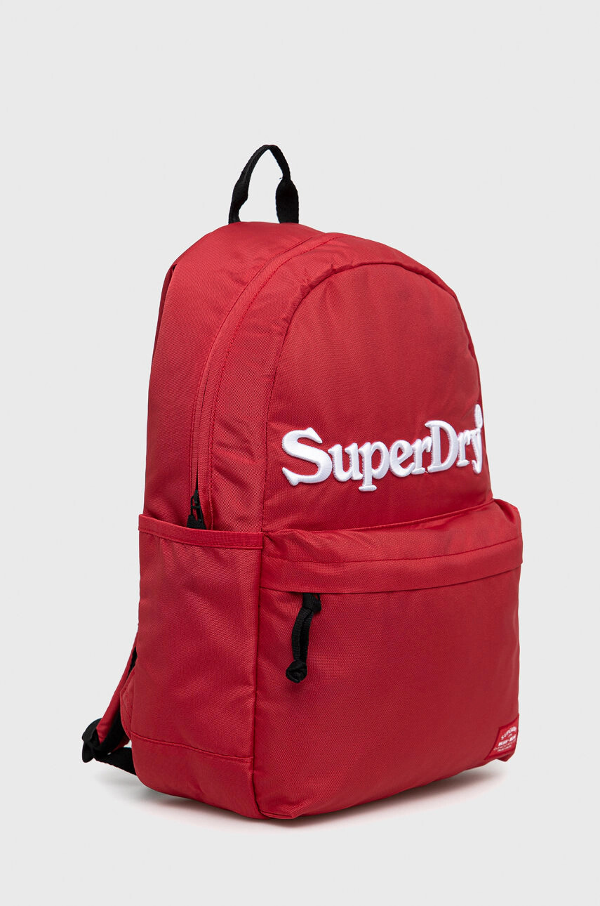 Superdry Раница в червено голям размер с изчистен дизайн - Pepit.bg