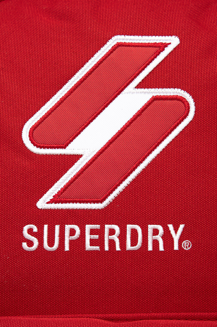 Superdry Раница дамски в червено голям размер с апликация - Pepit.bg