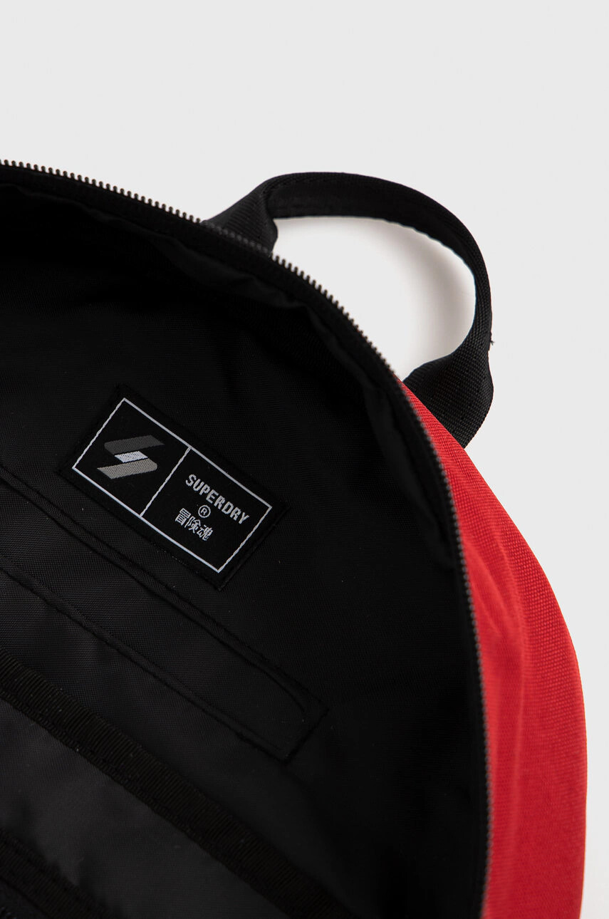 Superdry Раница дамски в червено голям размер с апликация - Pepit.bg