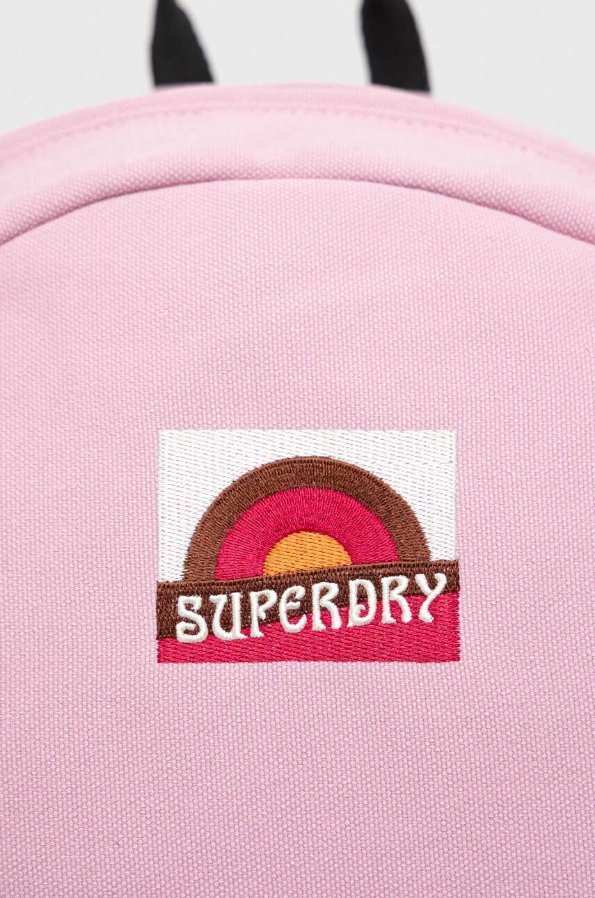 Superdry Раница в розово голям размер с апликация - Pepit.bg