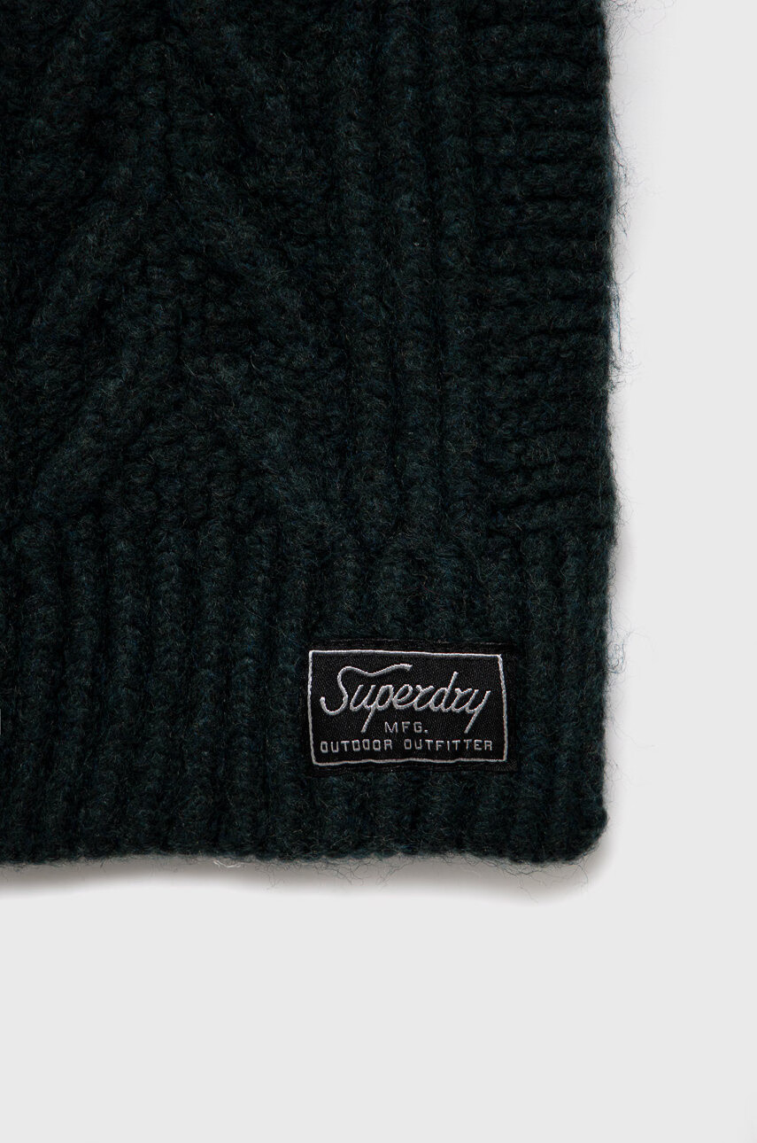 Superdry Шал дамски в зелено с изчистен дизайн - Pepit.bg