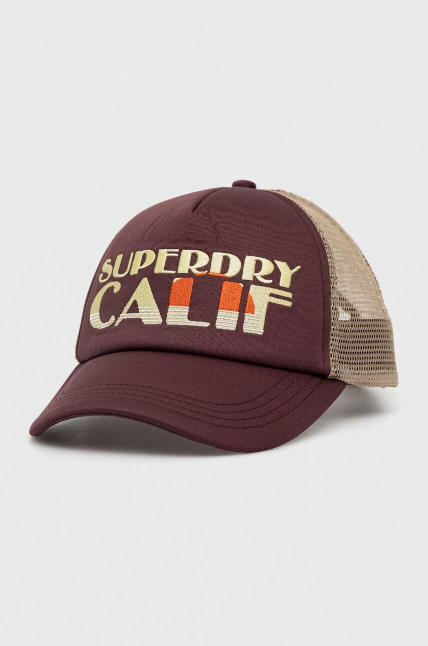 Superdry Шапка с козирка в кафяво с десен - Pepit.bg