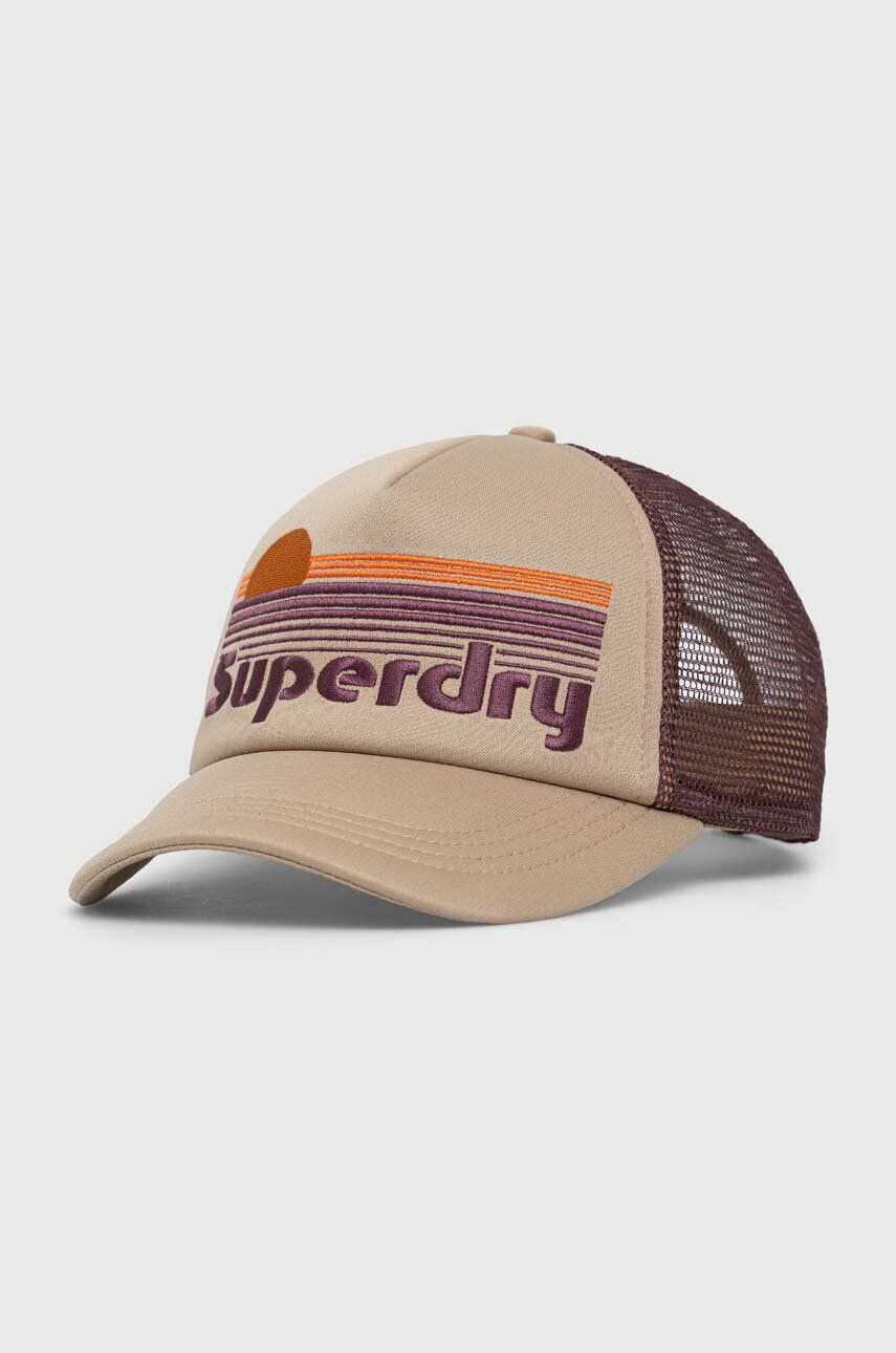 Superdry Шапка с козирка в кафяво с десен - Pepit.bg