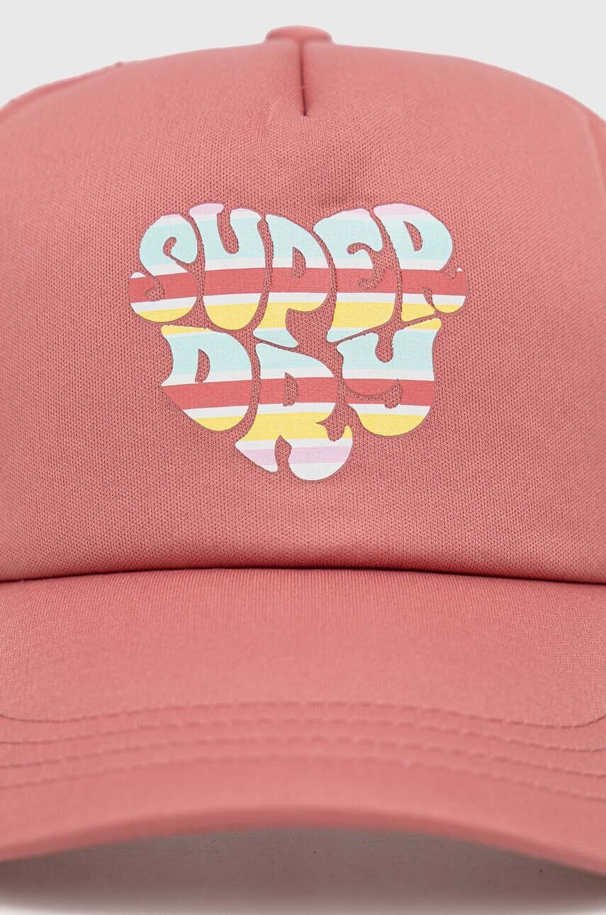 Superdry Шапка с козирка в розово с принт - Pepit.bg