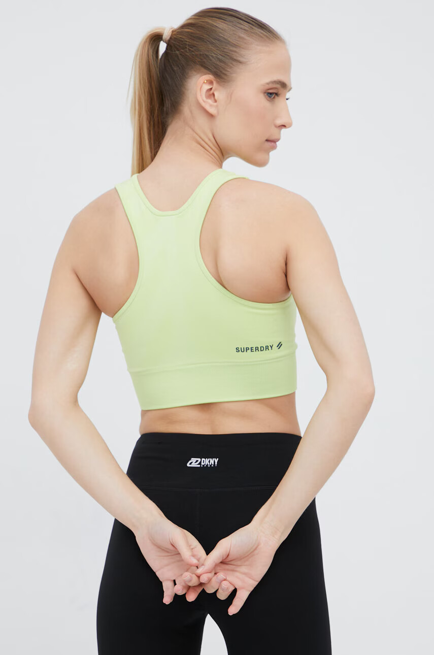 Superdry Спортен сутиен в зелено с изчистен дизайн - Pepit.bg