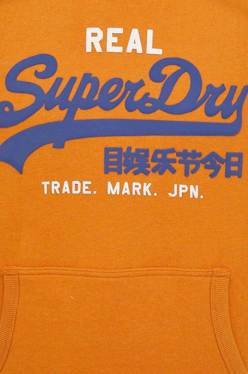 Superdry Суичър мъжка в оранжево с принт - Pepit.bg