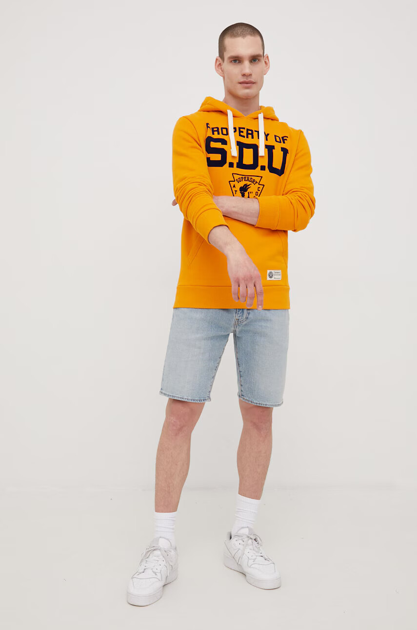 Superdry Суичър в оранжево с принт - Pepit.bg