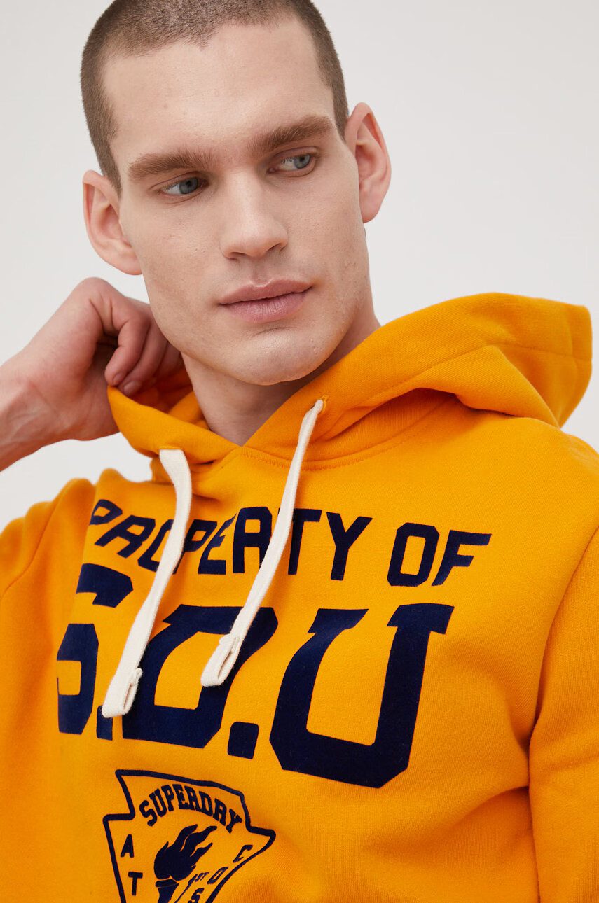 Superdry Суичър в оранжево с принт - Pepit.bg