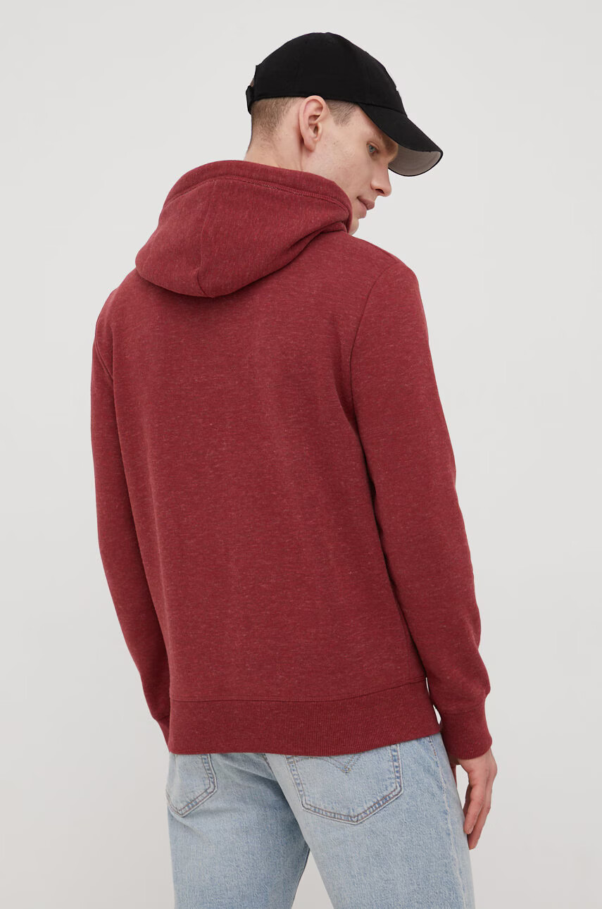 Superdry Суичър в бордо с изчистен дизайн - Pepit.bg