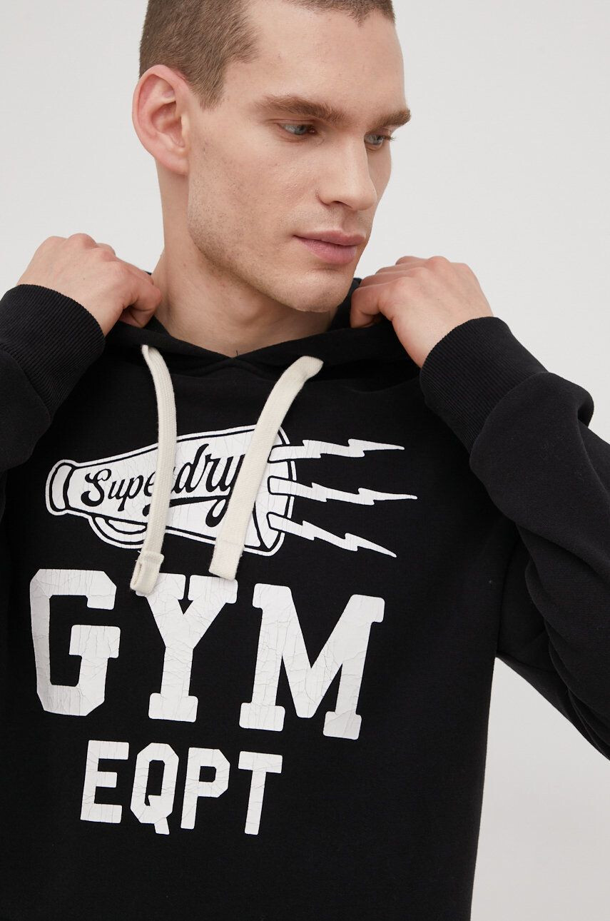 Superdry Суичър в черно с принт - Pepit.bg