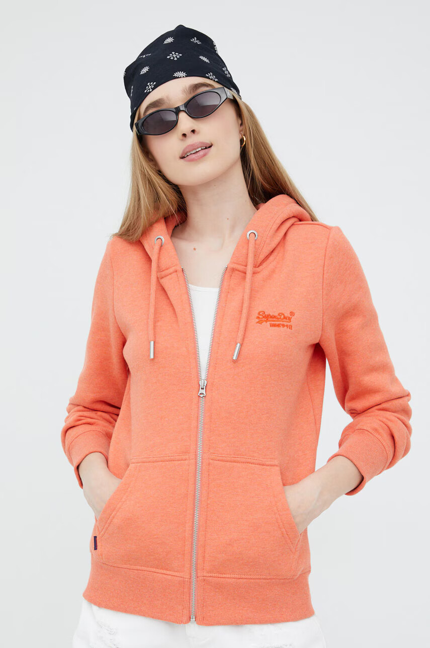 Superdry Суичър в оранжево с апликация - Pepit.bg
