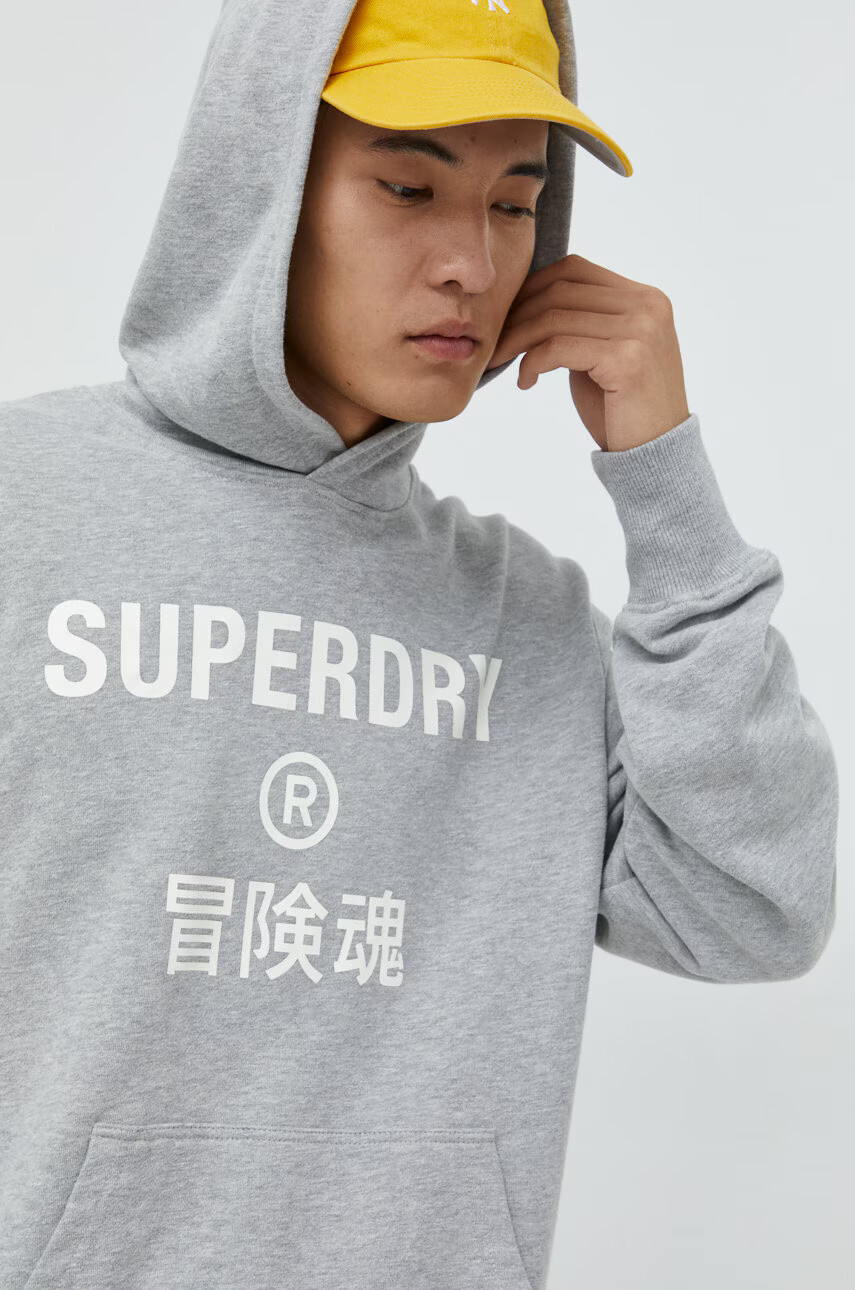 Superdry Суичър в сиво с принт - Pepit.bg