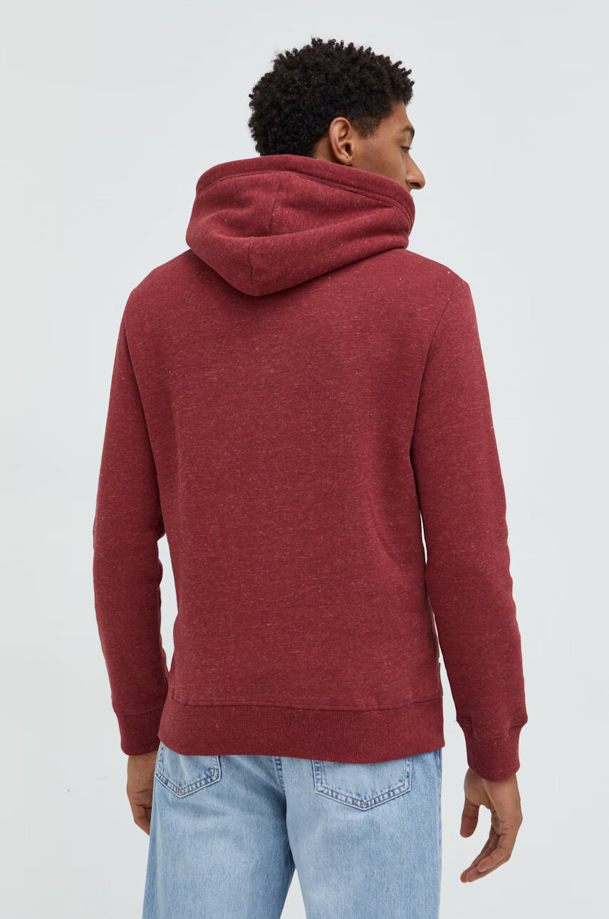 Superdry Суичър в бордо с изчистен дизайн - Pepit.bg