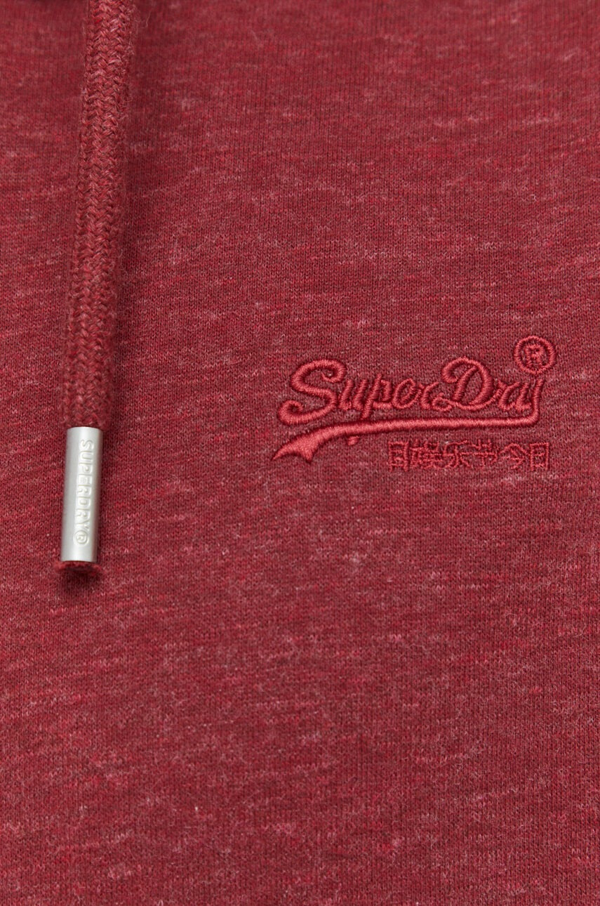 Superdry Суичър в бордо с изчистен дизайн - Pepit.bg
