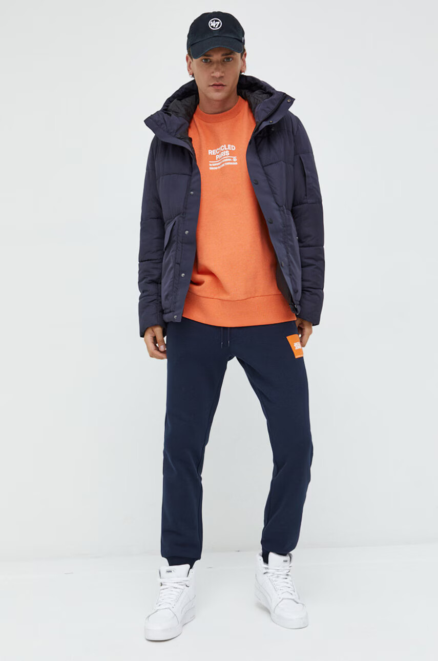 Superdry Суичър в оранжево с принт - Pepit.bg