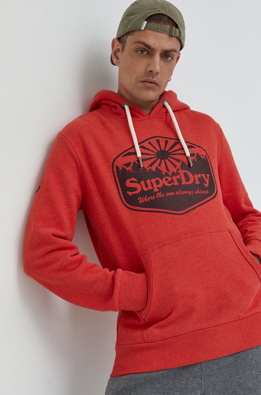 Superdry Суичър в бежово с изчистен дизайн - Pepit.bg