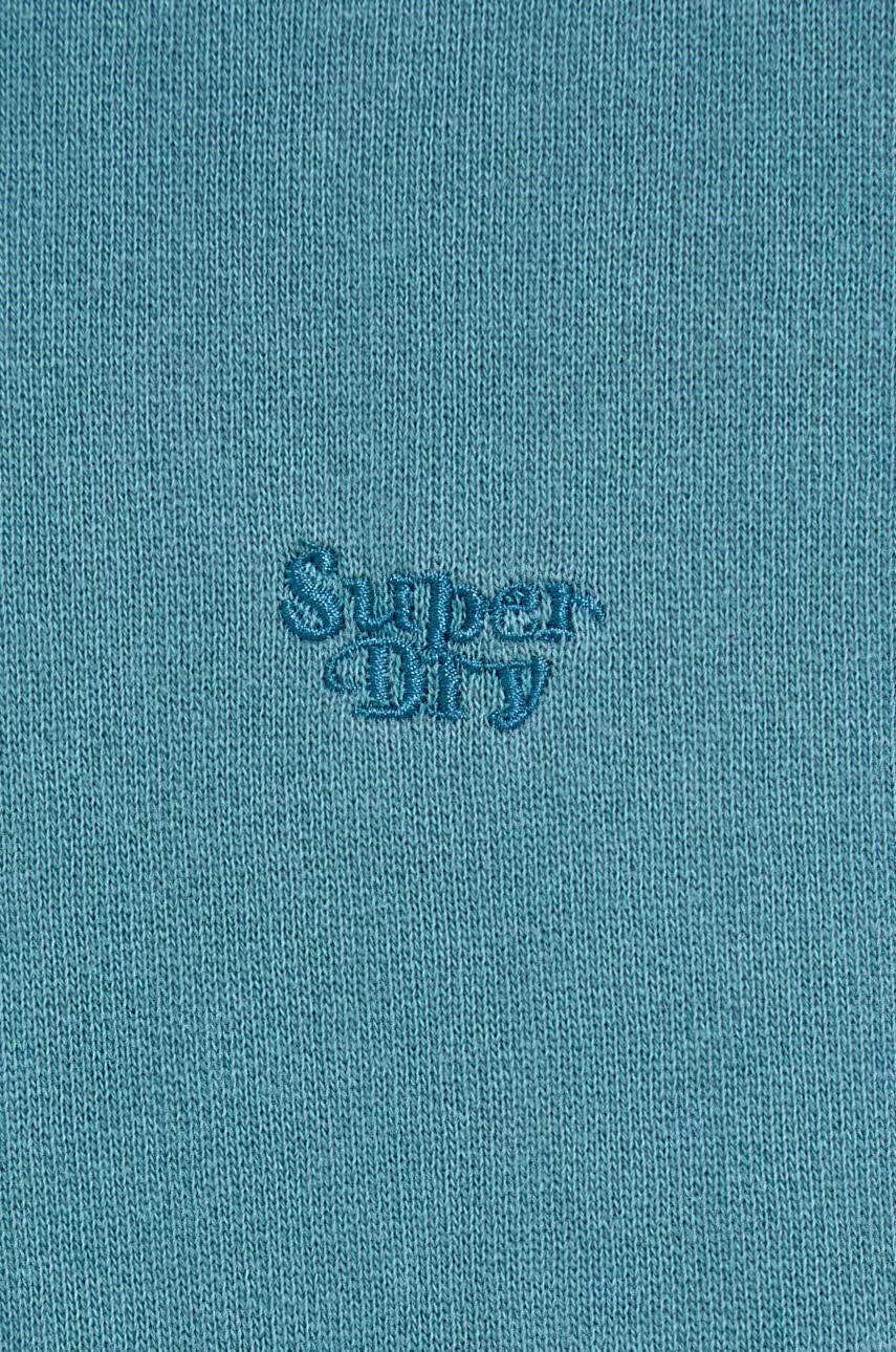 Superdry Суичър в тюркоазено с качулка с изчистен дизайн - Pepit.bg
