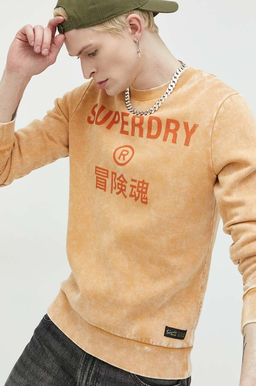 Superdry Суичър в оранжево с принт - Pepit.bg