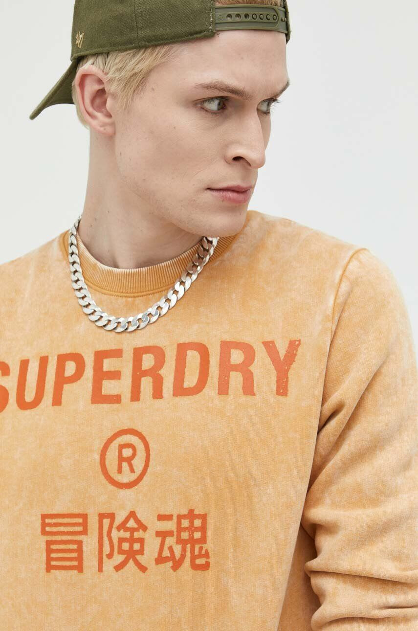 Superdry Суичър в оранжево с принт - Pepit.bg