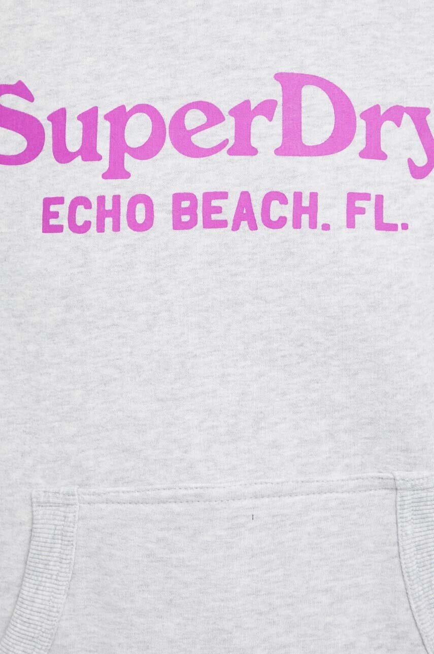 Superdry Суичър в сиво с качулка с принт - Pepit.bg
