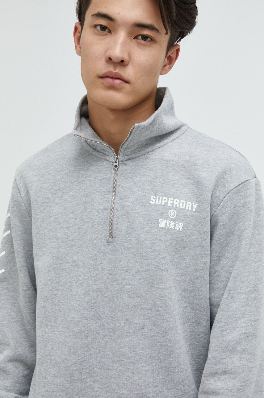 Superdry Суичър в сиво с принт - Pepit.bg