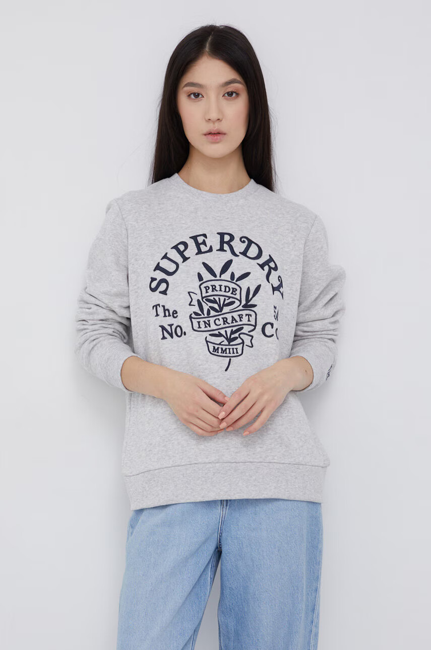 Superdry Суичър в зелено с изчистен дизайн - Pepit.bg
