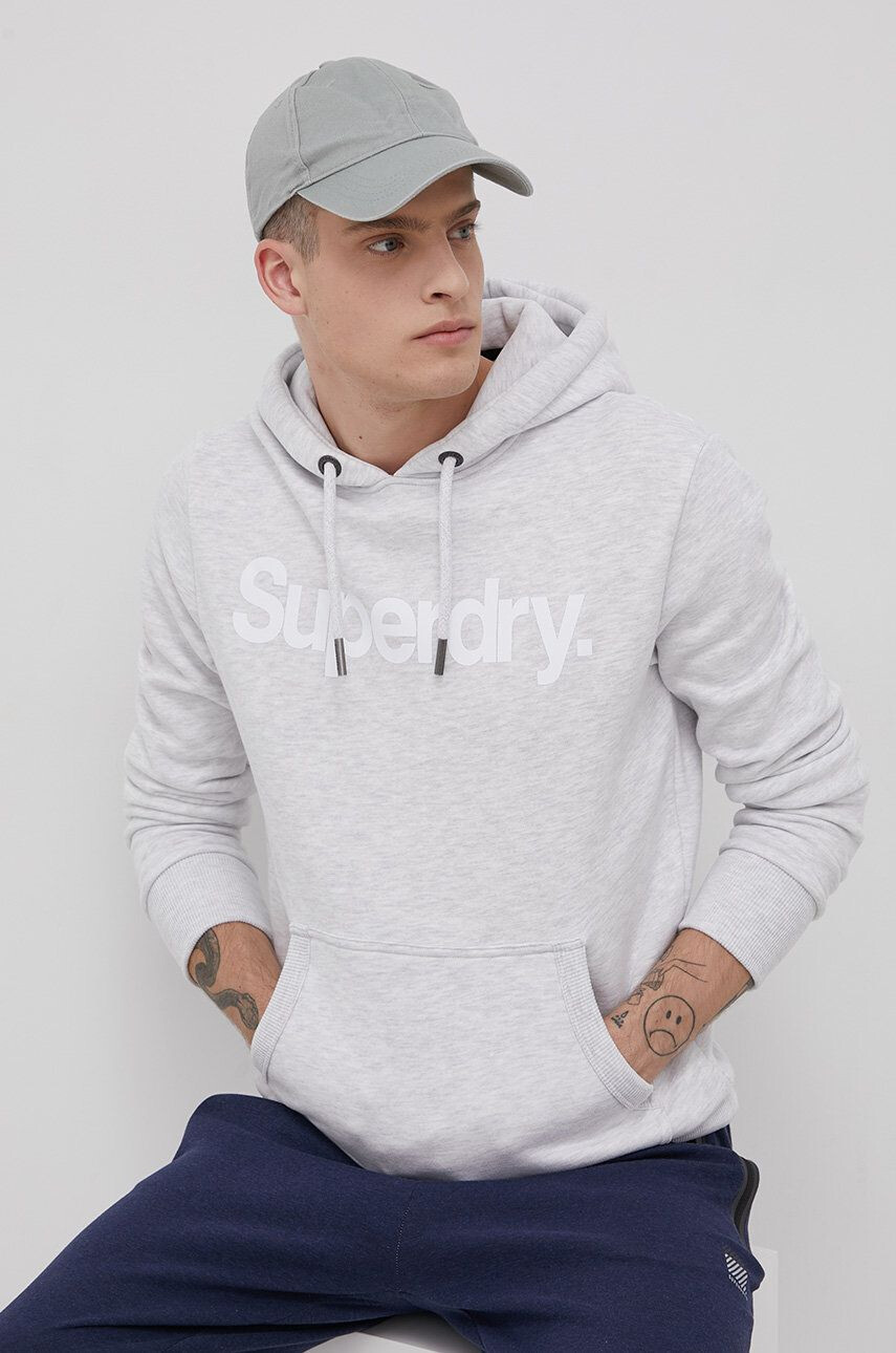 Superdry Суичър мъжки в сиво с принт - Pepit.bg