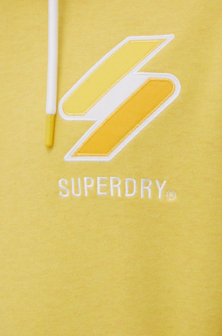 Superdry Суичър мъжки в жълто с апликация - Pepit.bg