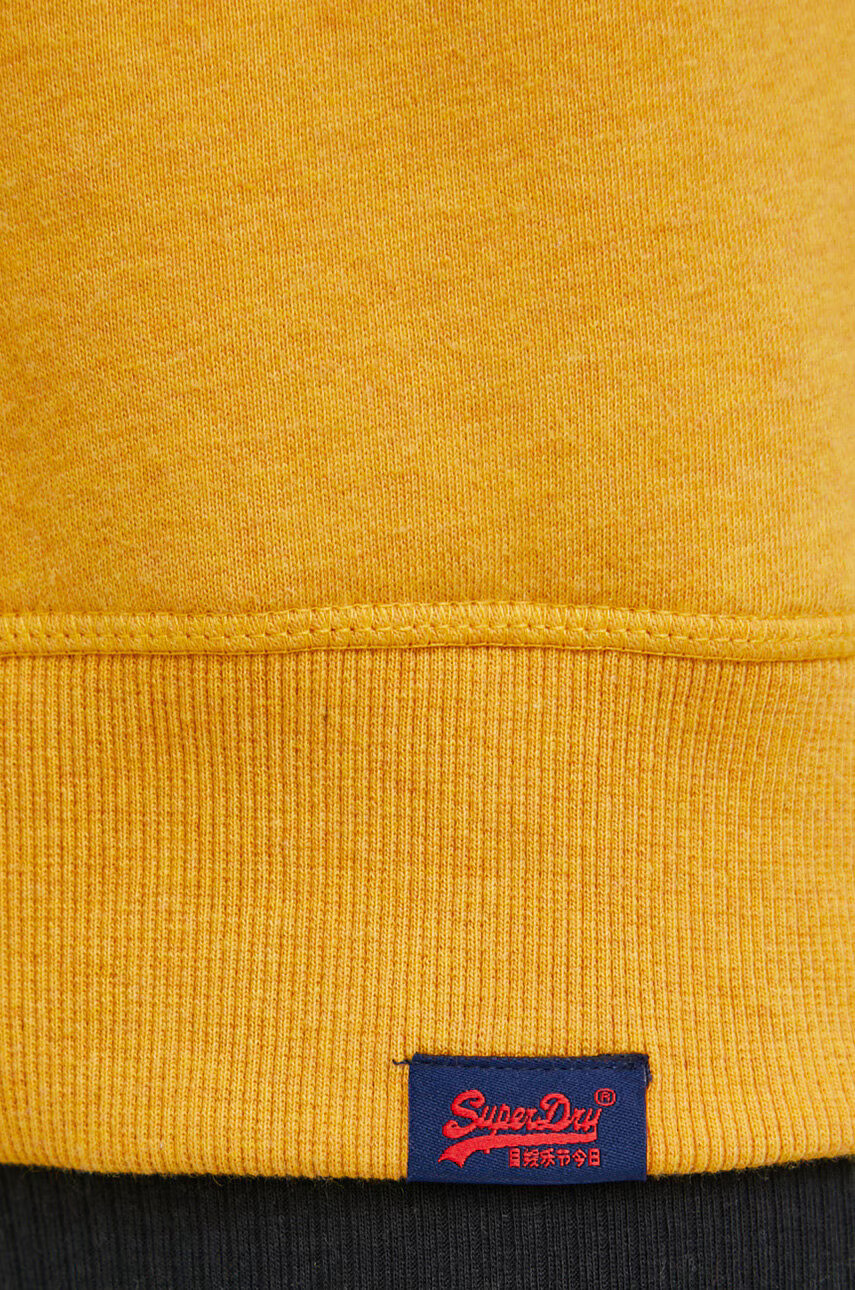 Superdry Суичър дамски в жълто с изчистен дизайн - Pepit.bg