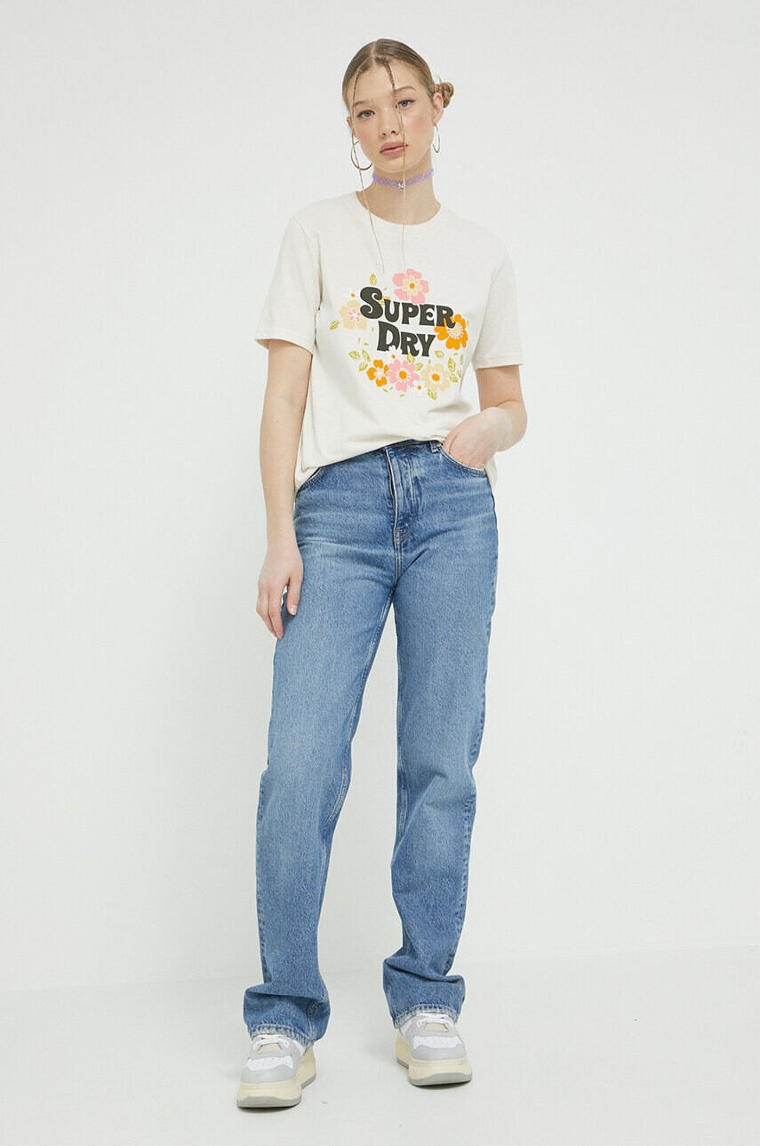 Superdry Тениска в бежово - Pepit.bg