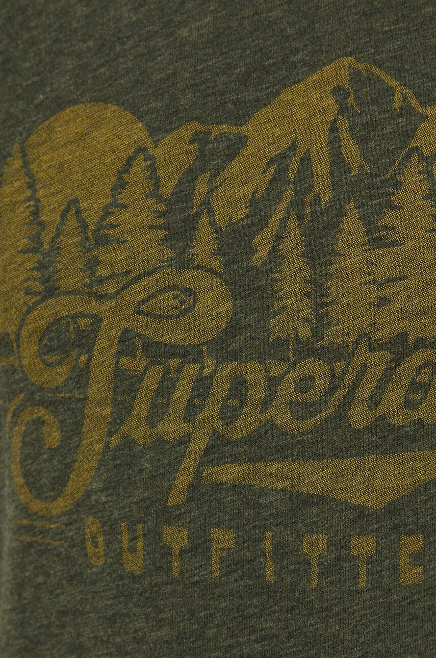 Superdry Тениска в меланж на зелено - Pepit.bg
