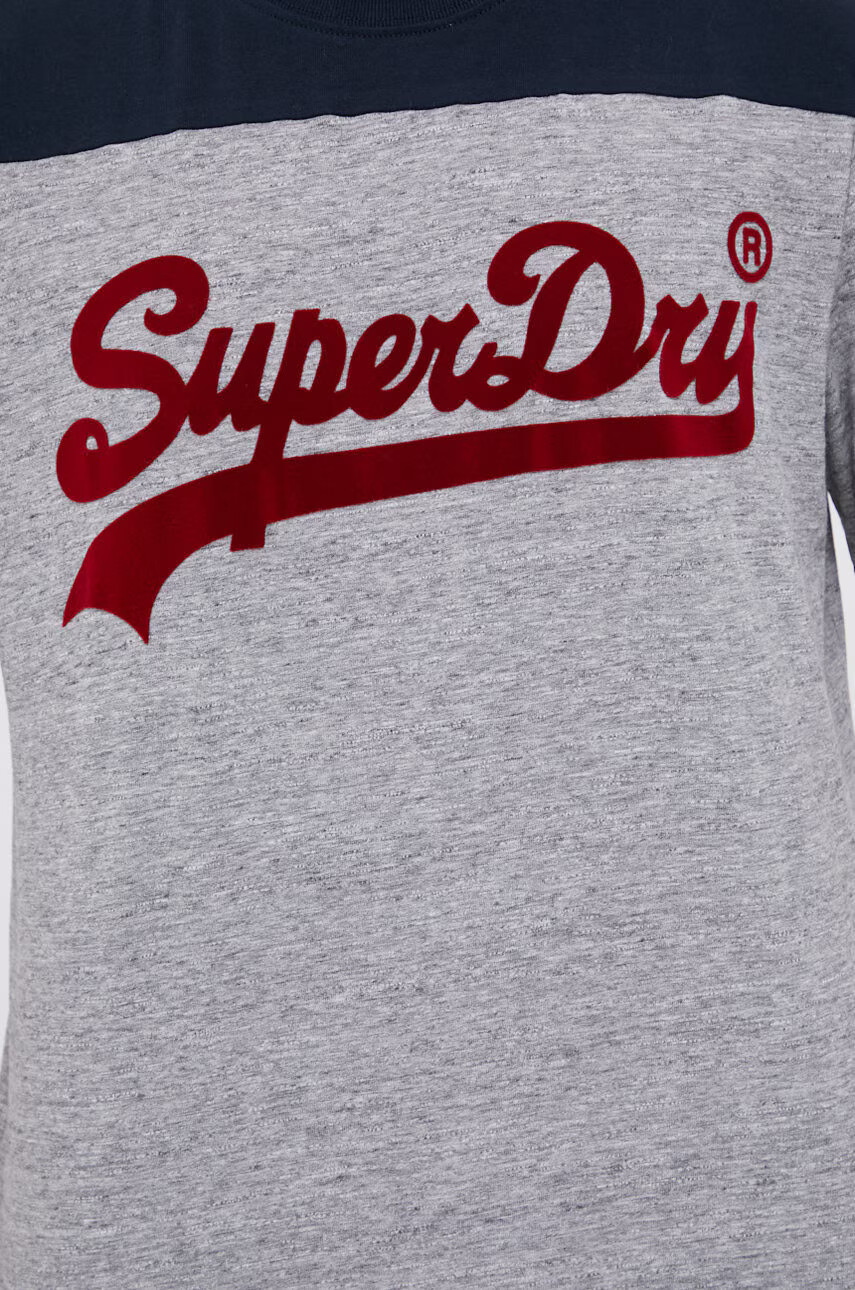 Superdry Тениска мъжка в сиво с принт - Pepit.bg