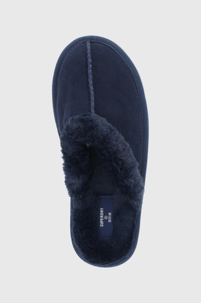 Superdry Велурени чехли в тъмносиньо - Pepit.bg