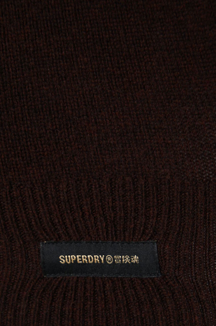 Superdry Вълнен пуловер мъжки в кафяво от лека материя - Pepit.bg