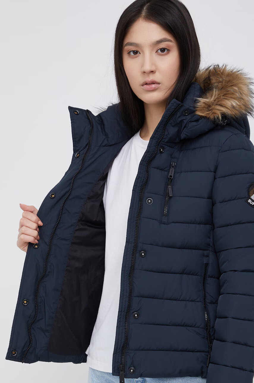 Superdry Яке дамско в тъмносиньо със зимна изолация - Pepit.bg