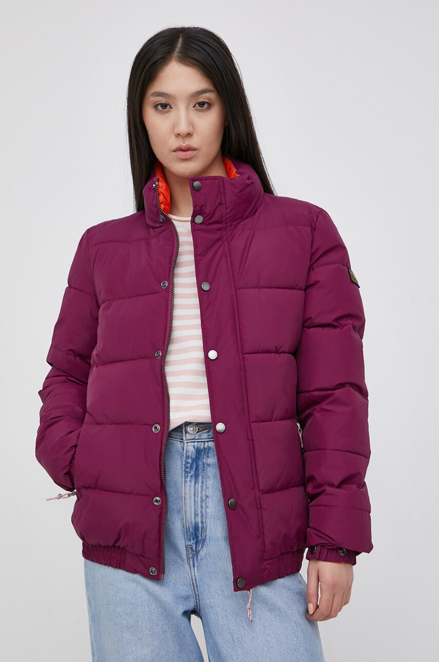 Superdry Яке дамско в бордо със зимна изолация - Pepit.bg