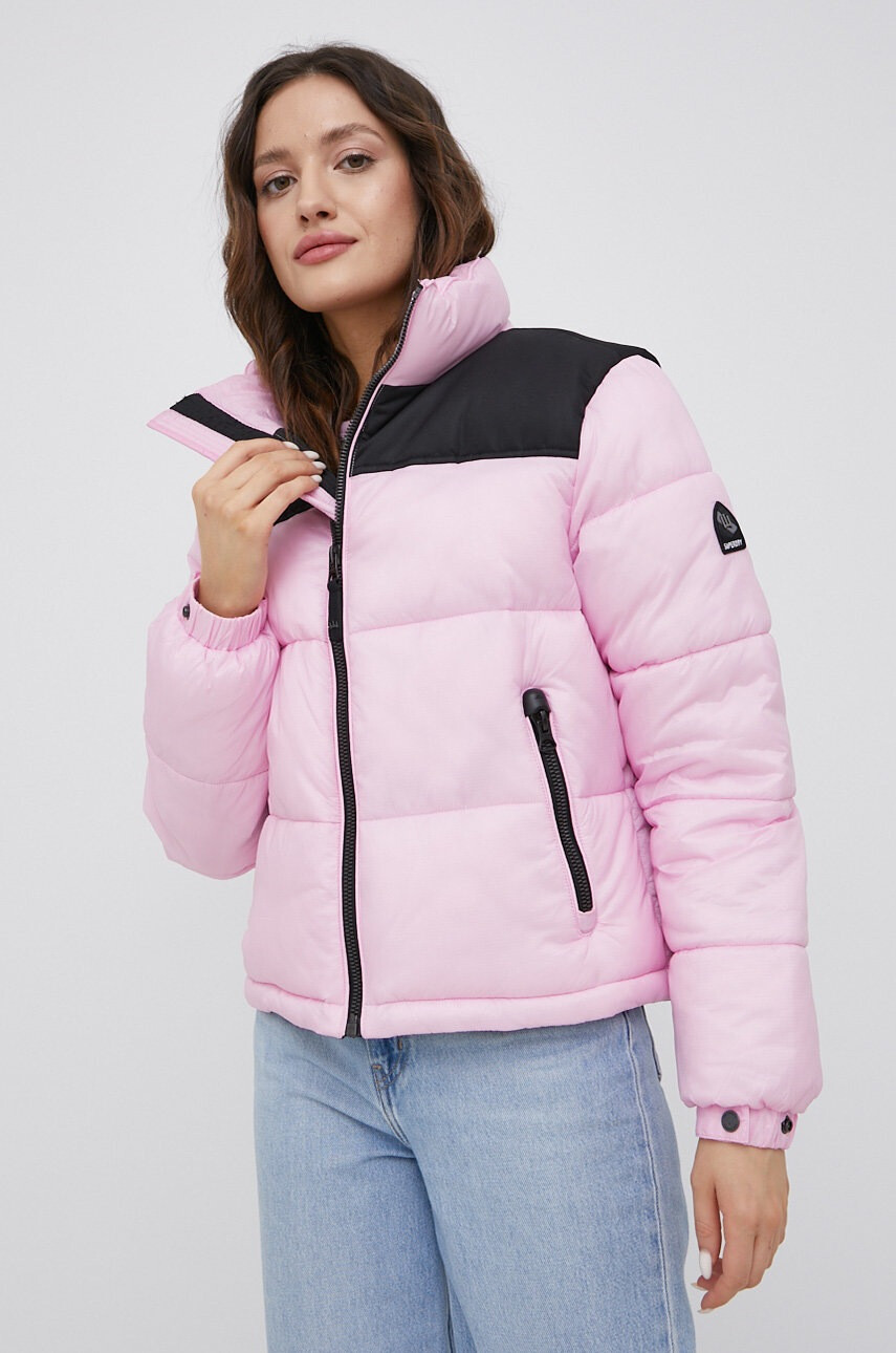 Superdry Яке дамско в розово със зимна изолация - Pepit.bg