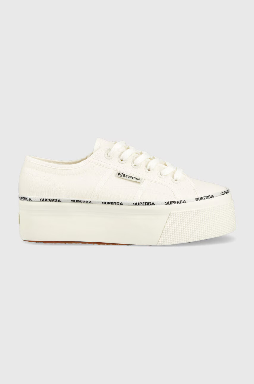 Superga Ниски кецове 2790 LOGO PIPING в бяло S3125LW - Pepit.bg