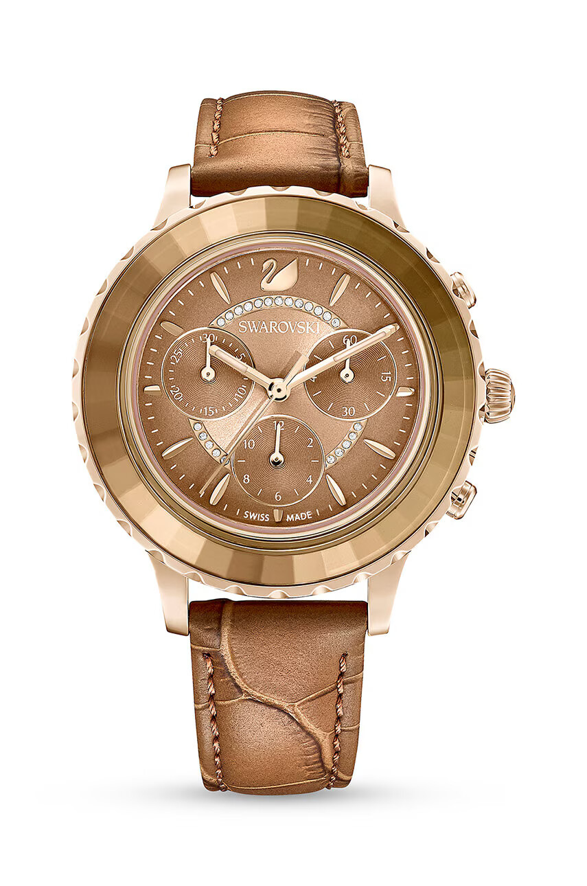Swarovski Часовник 5632260 OCTEA LUX CHRONO дамски в кафяво - Pepit.bg