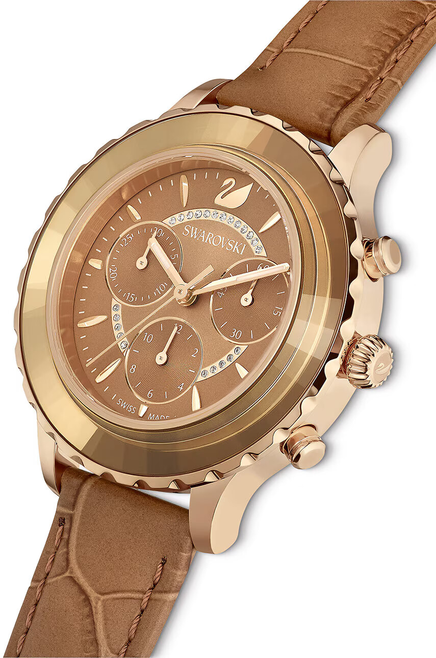 Swarovski Часовник 5632260 OCTEA LUX CHRONO дамски в кафяво - Pepit.bg