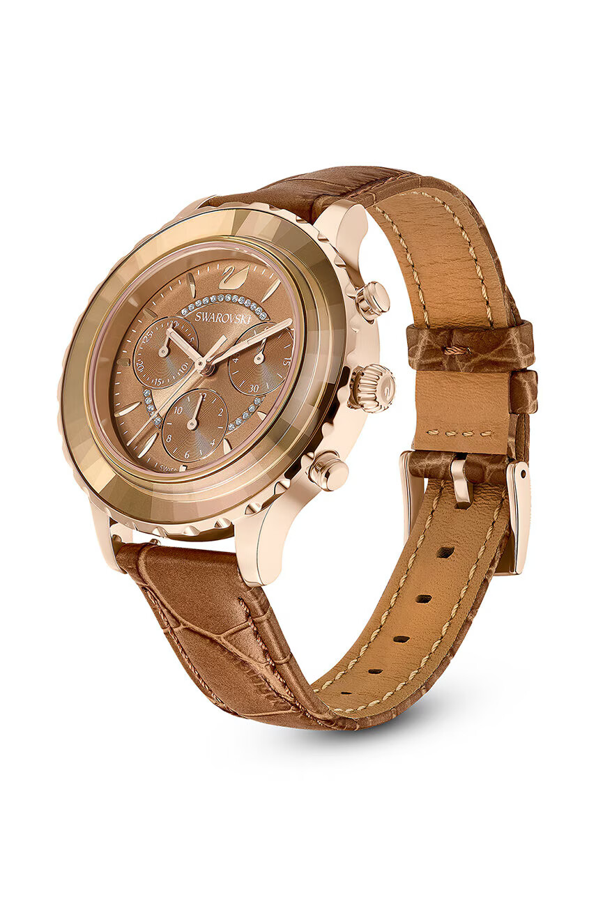 Swarovski Часовник 5632260 OCTEA LUX CHRONO дамски в кафяво - Pepit.bg