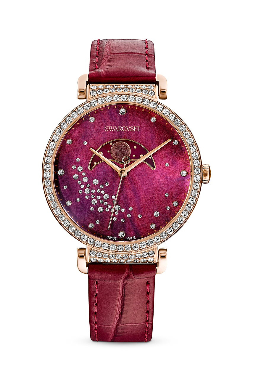 Swarovski Часовник 5613323 Passage Moon Phase дамски в червено - Pepit.bg