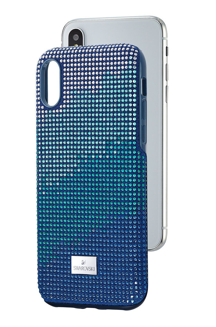 Swarovski Кейс за телефон Crystalgram iPhone Xs Max в тъмносиньо - Pepit.bg