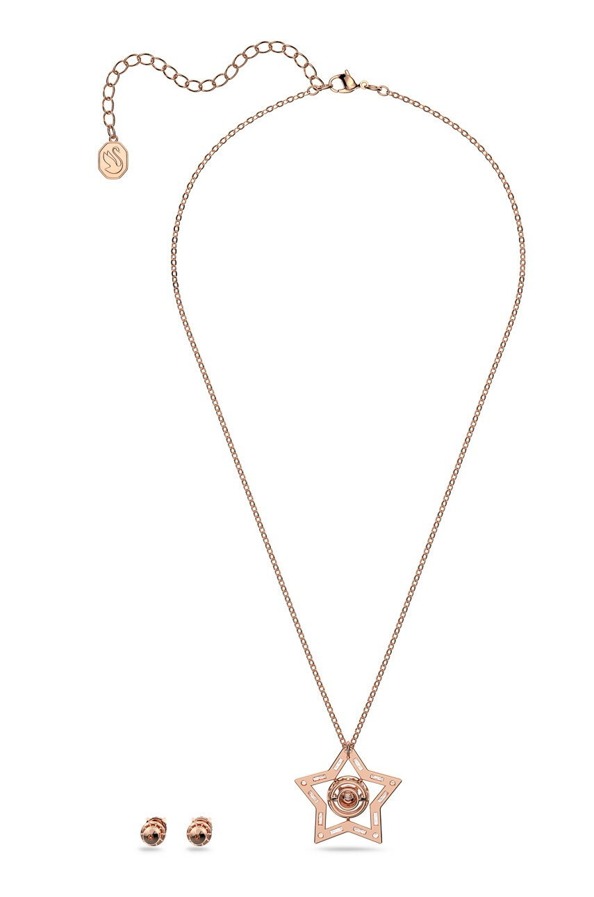 Swarovski Колие и обици в златисто - Pepit.bg