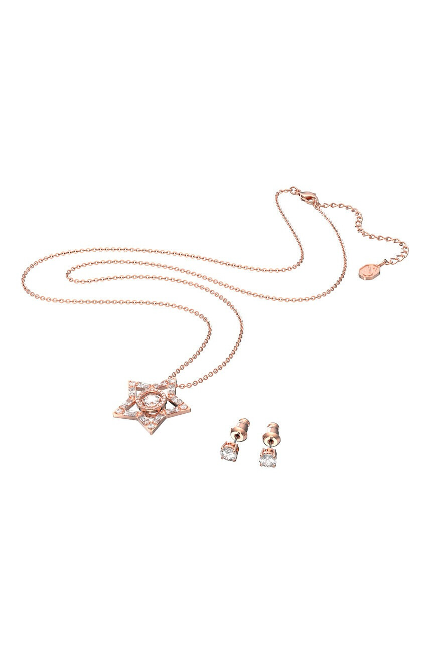 Swarovski Колие и обици в златисто - Pepit.bg