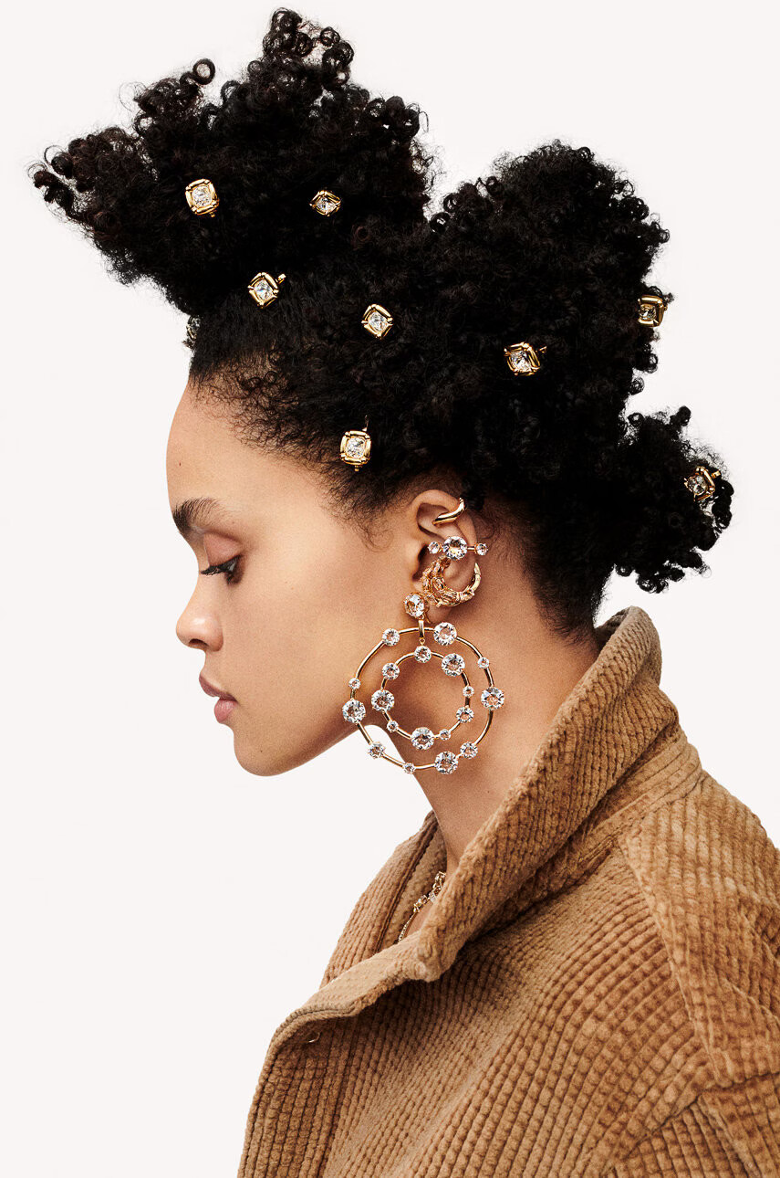 Swarovski Обици в златисто - Pepit.bg