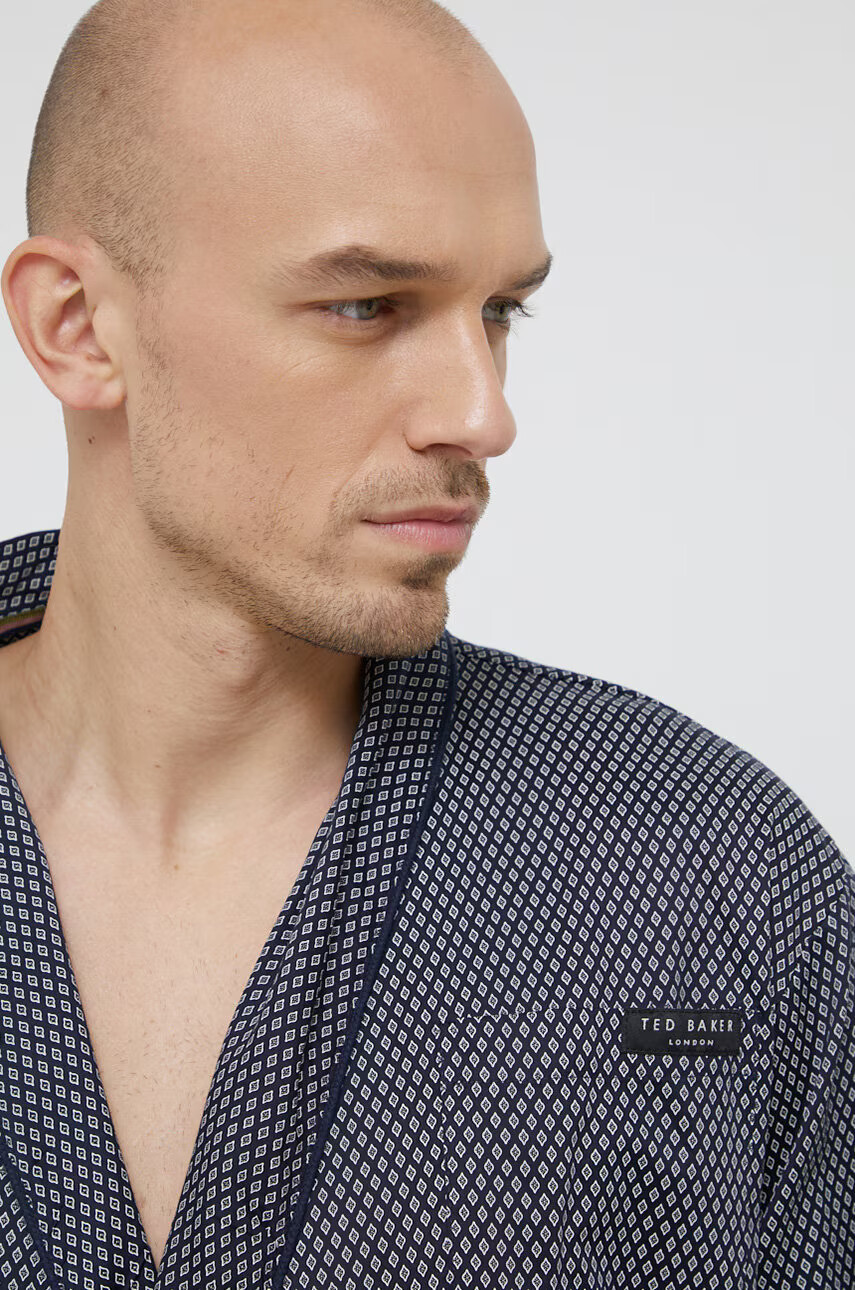 Ted Baker Памучен халат в тъмносиньо - Pepit.bg