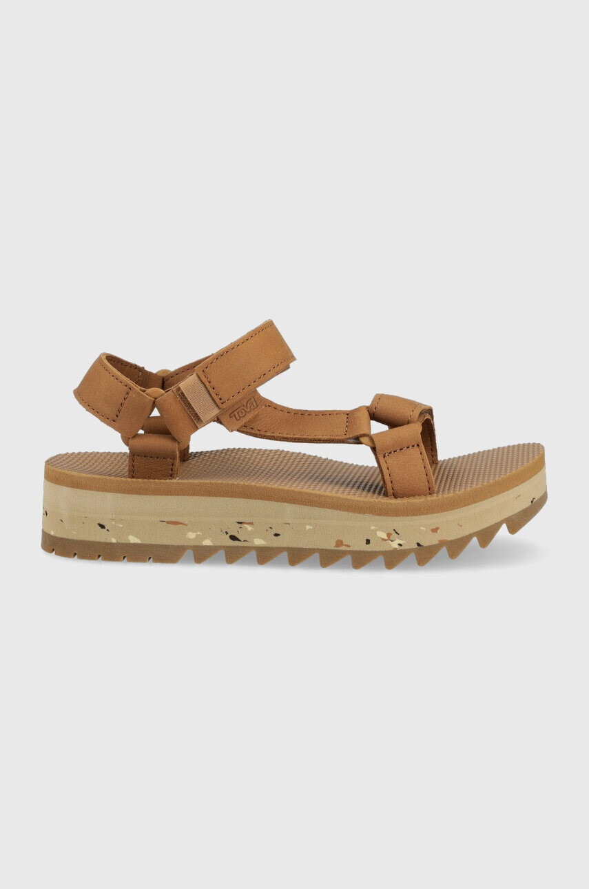 Teva Кожени сандали Universal Ceres в кафяво с платформа 1139950 - Pepit.bg