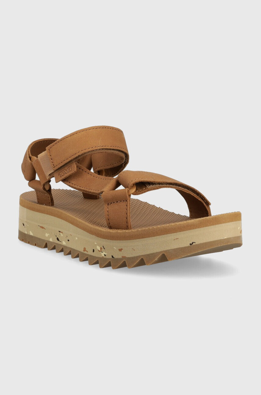 Teva Кожени сандали Universal Ceres в кафяво с платформа 1139950 - Pepit.bg