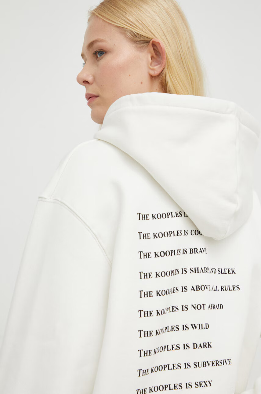 The Kooples Памучен суичър в бежово с принт - Pepit.bg